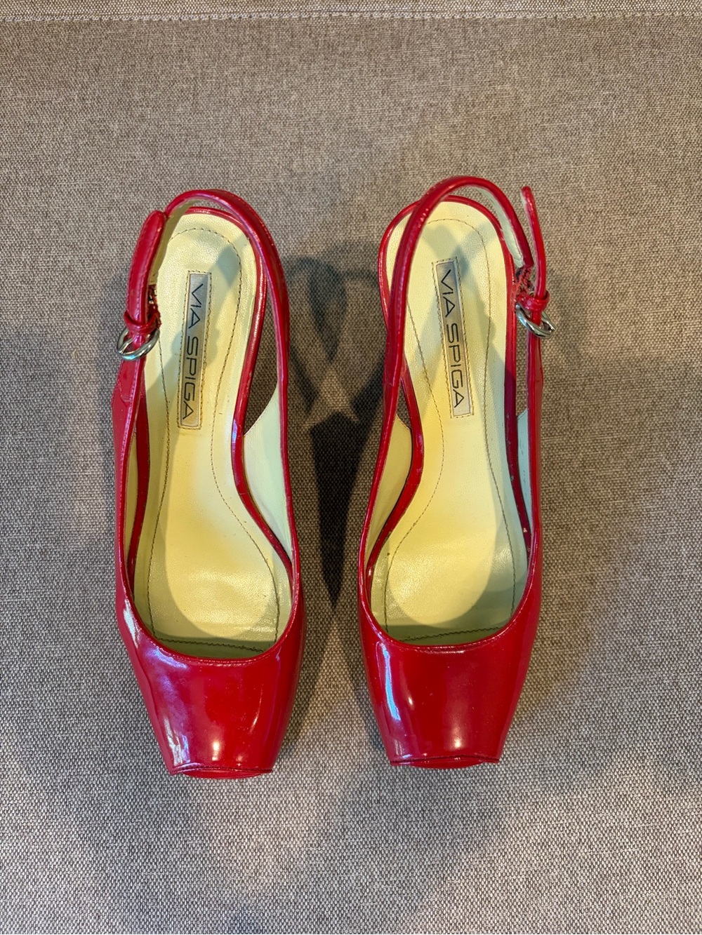 Via Spiga Glossy Red Patent Slingback Heels